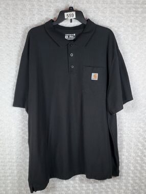 Carhartt Black Polo Shirt with Chest Pocket Logo Men's 3XL